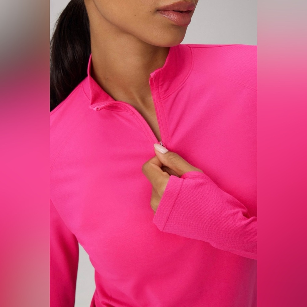 FeatherTech+ Half-Zip Pullover Jacket Pink Crush XL Fabletics NWT - Picture 4 of 8